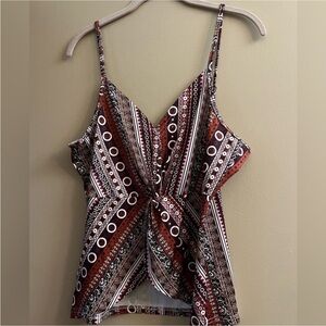 Women's Brown Patterned Top
